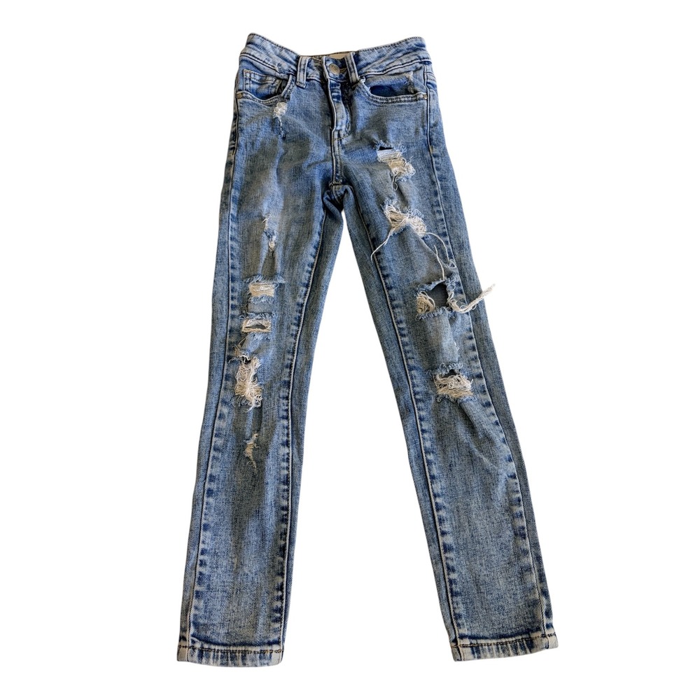 Treasure & Bond Girl's Jeans Distressed Denim Pants Size 7